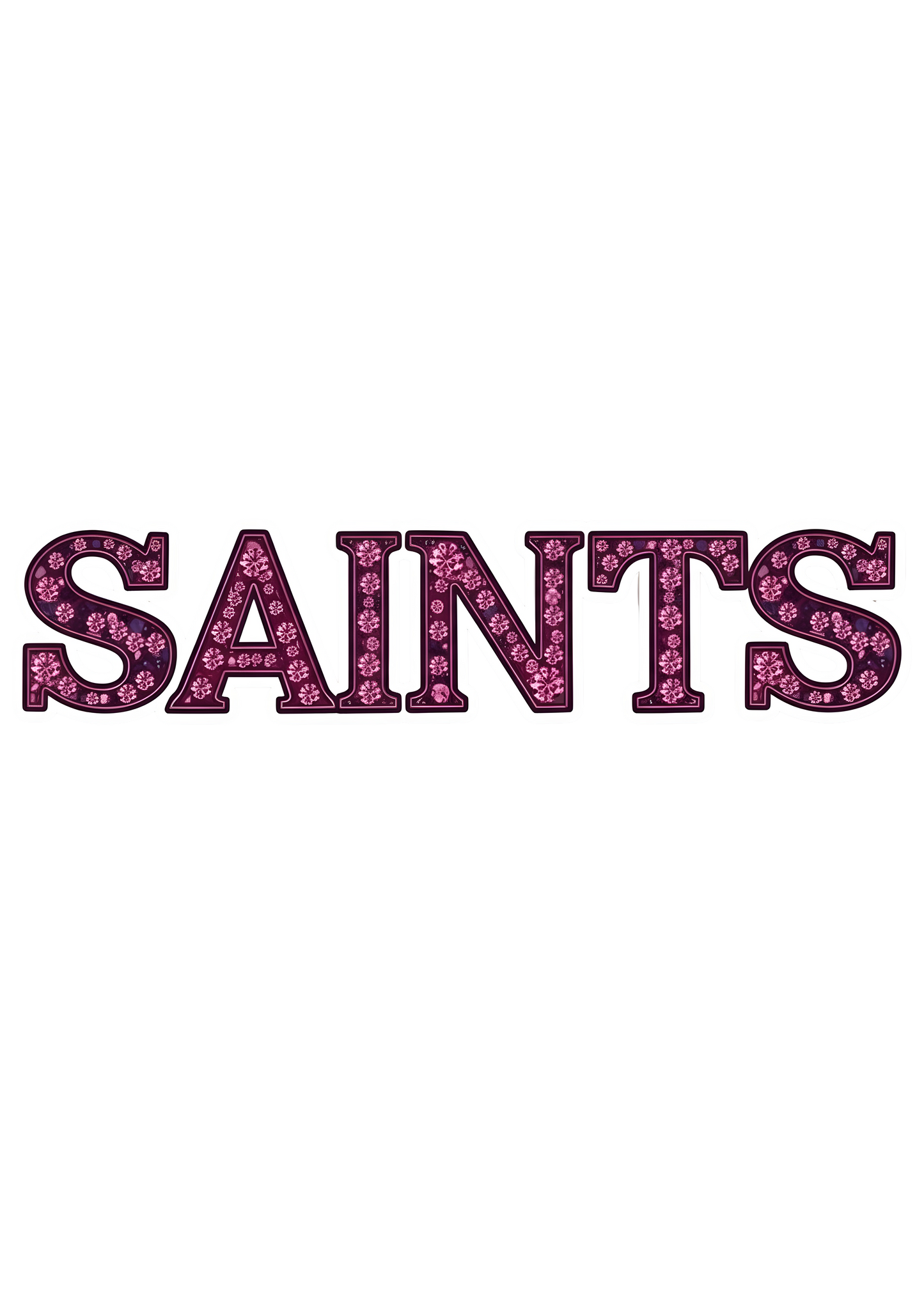 DTF Transfer • New Orleans Football • Pink Out Rhinestones (GO) + Helmet & Football