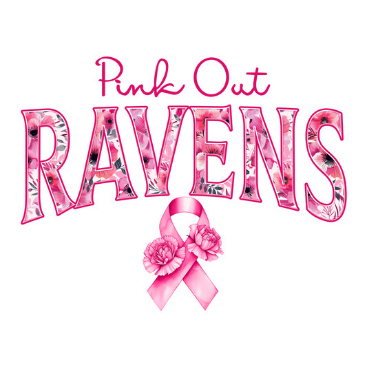 DTF Transfer • Baltimore Football • Pink Out Floral + Ribbon