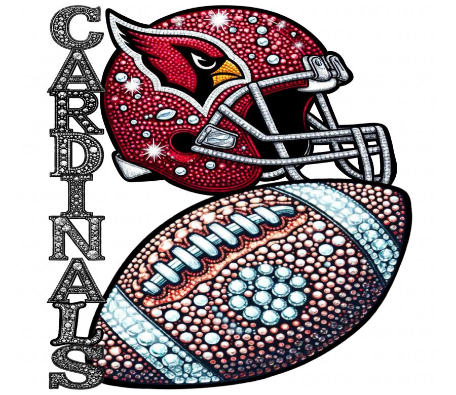 DTF Transfer • Arizona Football • Rhinestone Letters (stacked) + Helmet & Football
