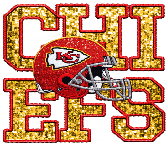DTF Transfer • Kansas City Football • Sequin Letters & Helmet
