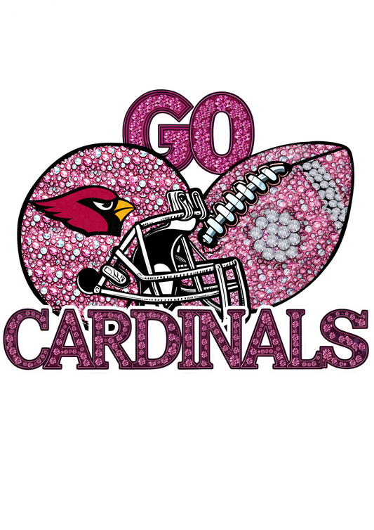 DTF Transfer • Arizona Football • Pink Out Rhinestones (GO) + Helmet & Football