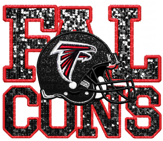 DTF Transfer • Atlanta Football • Sequin Letters & Helmet