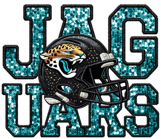 DTF Transfer • Jacksonville Football • Sequin Letters & Helmet