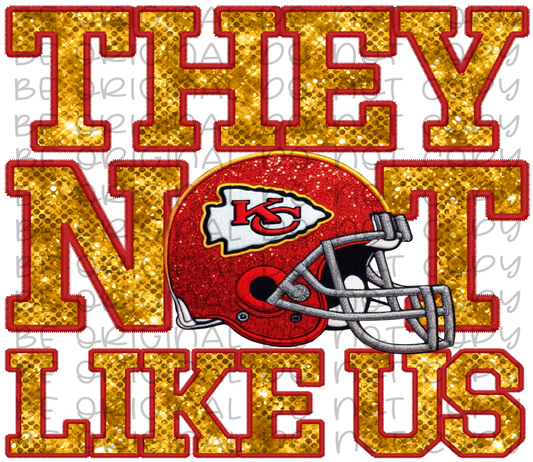 DTF Transfer • Kansas City Football • They Not Like Us (sequins)