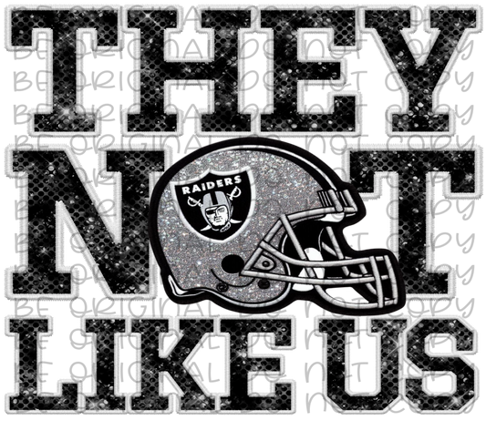 DTF Transfer • Las Vegas Football • They Not Like Us (sequins)