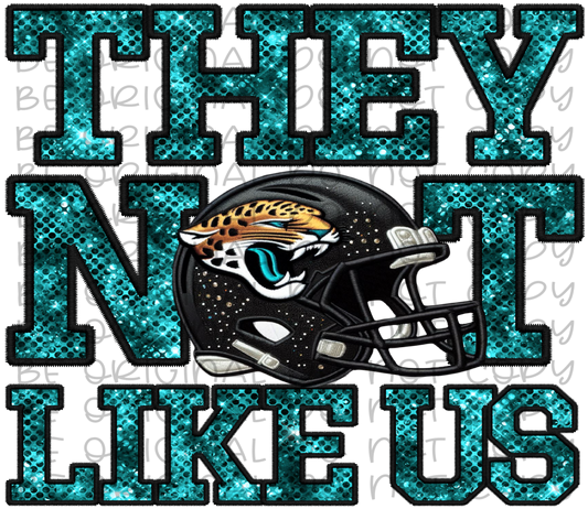 DTF Transfer • Jacksonville Football • They Not Like Us (sequins)