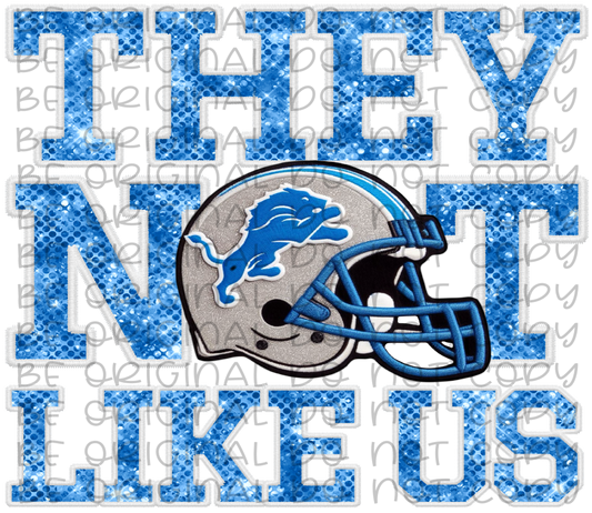 DTF Transfer • Detroit Football • They Not Like Us (sequins)