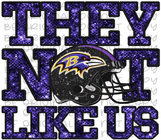 DTF Transfer • Baltimore Football • They Not Like Us (sequins)