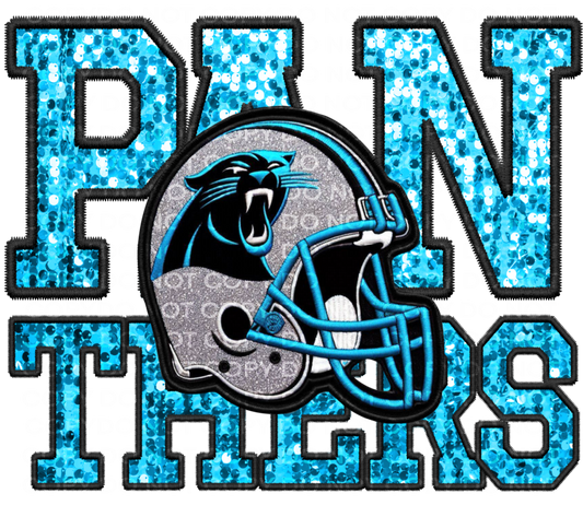 DTF Transfer • Carolina Football • Sequin Letters & Helmet