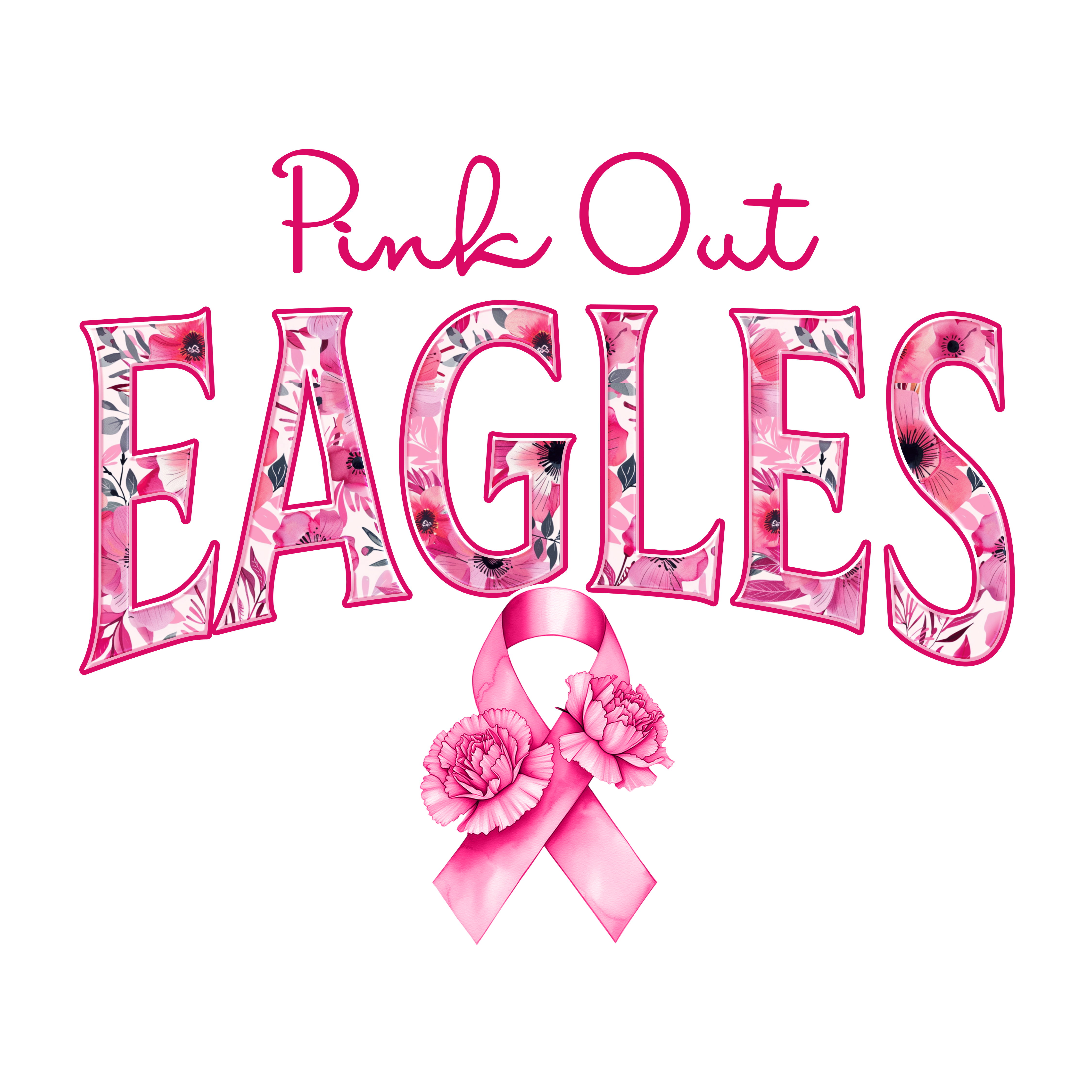 DTF Transfer • Philadelphia Football • Pink Out Floral + Ribbon ...