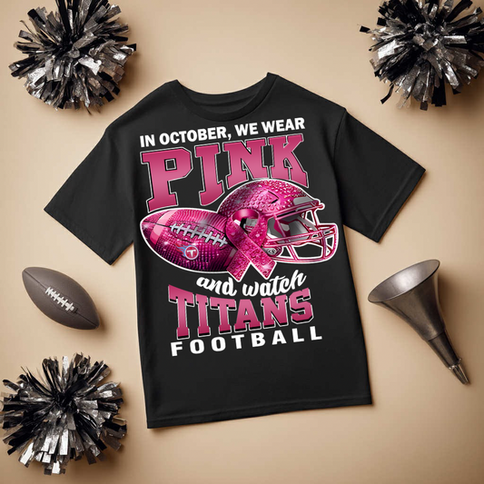 DTF Transfer • Tennessee Football • October Pink Out Rhinestone + Helmet & Football